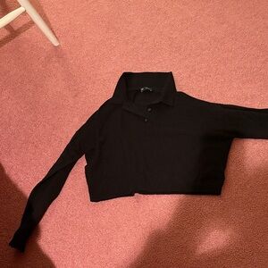 GAP Black Long Sleeve Crop Top